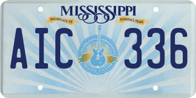 MS license plate AIC336
