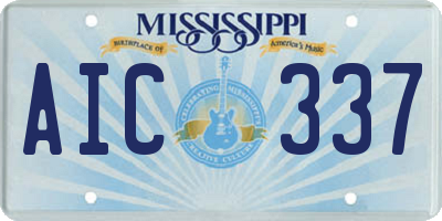 MS license plate AIC337