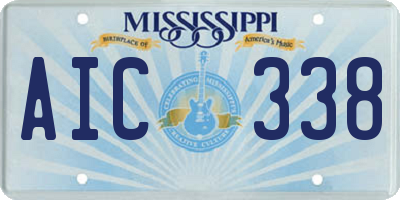 MS license plate AIC338