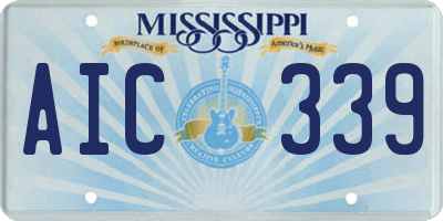 MS license plate AIC339