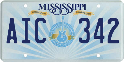 MS license plate AIC342