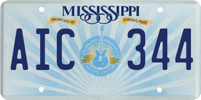 MS license plate AIC344