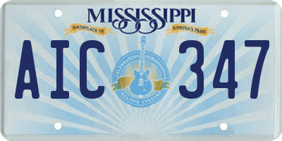 MS license plate AIC347