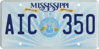 MS license plate AIC350