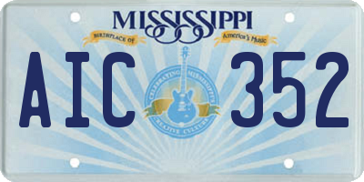 MS license plate AIC352