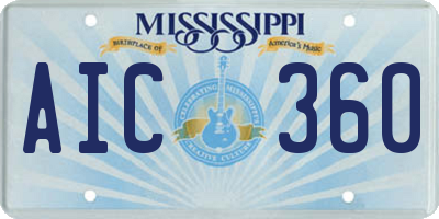MS license plate AIC360