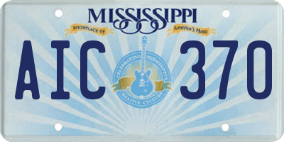 MS license plate AIC370