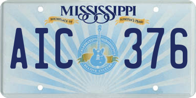 MS license plate AIC376