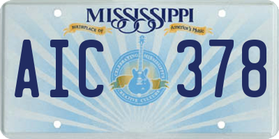 MS license plate AIC378