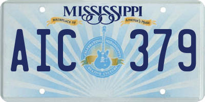 MS license plate AIC379