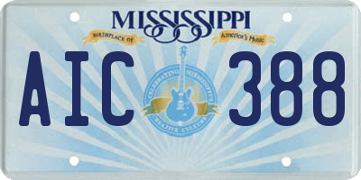 MS license plate AIC388