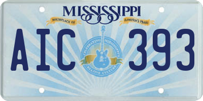MS license plate AIC393