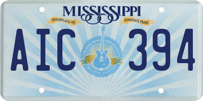 MS license plate AIC394