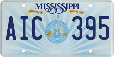 MS license plate AIC395
