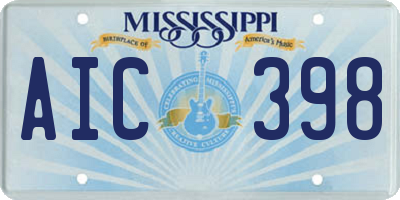 MS license plate AIC398