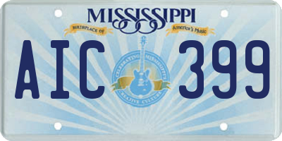 MS license plate AIC399