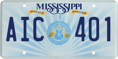MS license plate AIC401