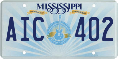 MS license plate AIC402