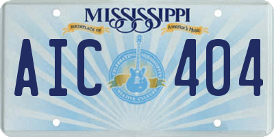 MS license plate AIC404