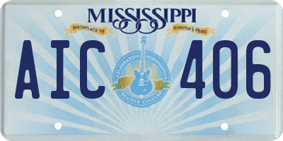 MS license plate AIC406