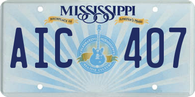 MS license plate AIC407