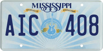 MS license plate AIC408
