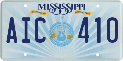 MS license plate AIC410