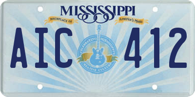 MS license plate AIC412