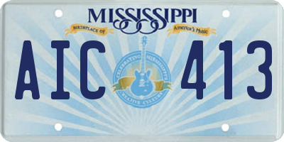 MS license plate AIC413
