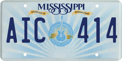MS license plate AIC414