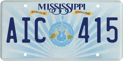 MS license plate AIC415