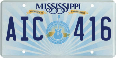 MS license plate AIC416