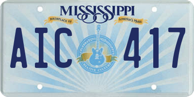 MS license plate AIC417