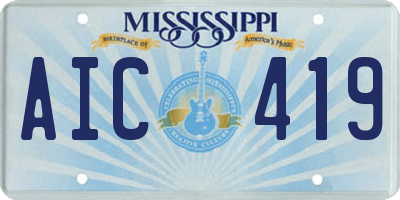 MS license plate AIC419