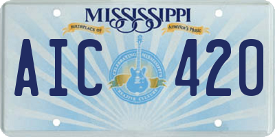 MS license plate AIC420