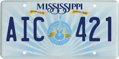 MS license plate AIC421