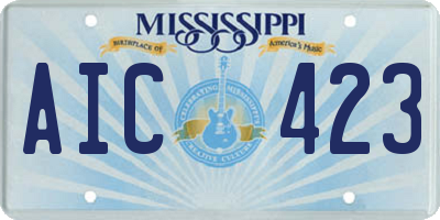 MS license plate AIC423