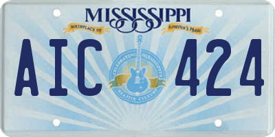 MS license plate AIC424