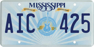 MS license plate AIC425