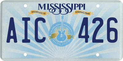 MS license plate AIC426