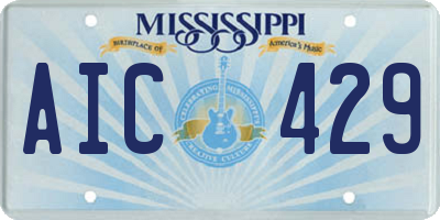 MS license plate AIC429