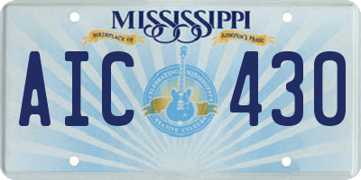 MS license plate AIC430