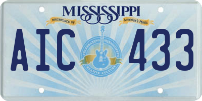 MS license plate AIC433