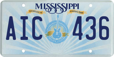 MS license plate AIC436