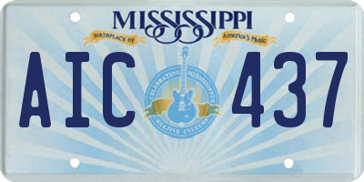 MS license plate AIC437