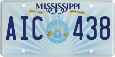 MS license plate AIC438