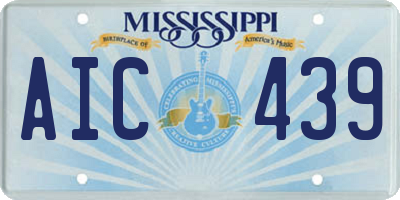 MS license plate AIC439
