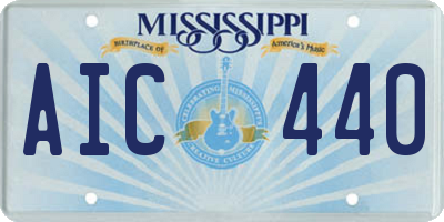 MS license plate AIC440