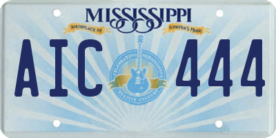 MS license plate AIC444