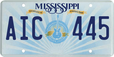 MS license plate AIC445